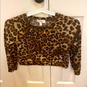 BOGO Girls crop leopard sweater top